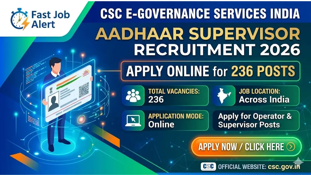 Aadhaar Supervisor Recruitment 2026